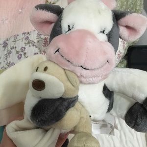 Little Miracles plush Cow with Teddy Bear